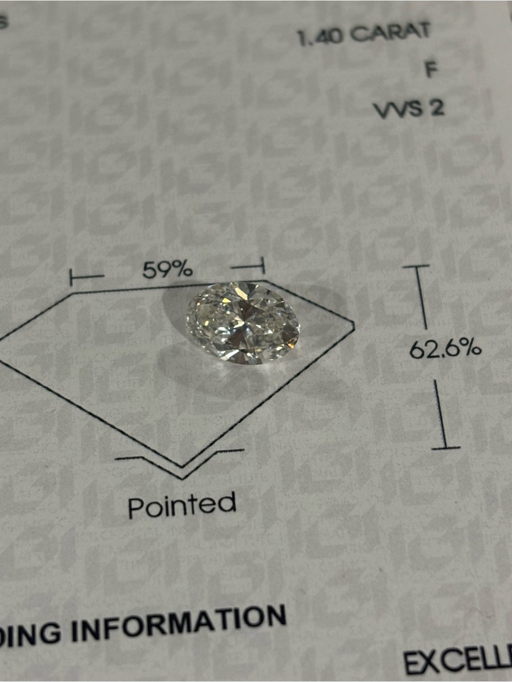 1.4 carat Oval Lab grown diamond